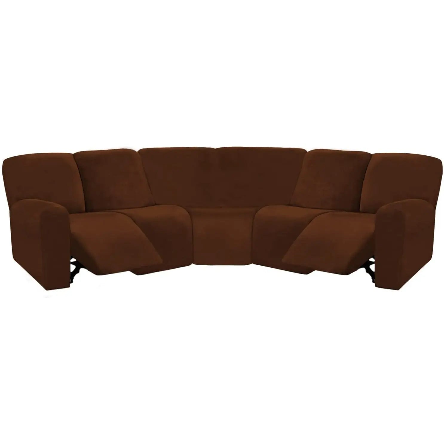 Housse Canapé Velours Moderne LUNARA Dark Brown-1 Set Of Single Recliner Seat
