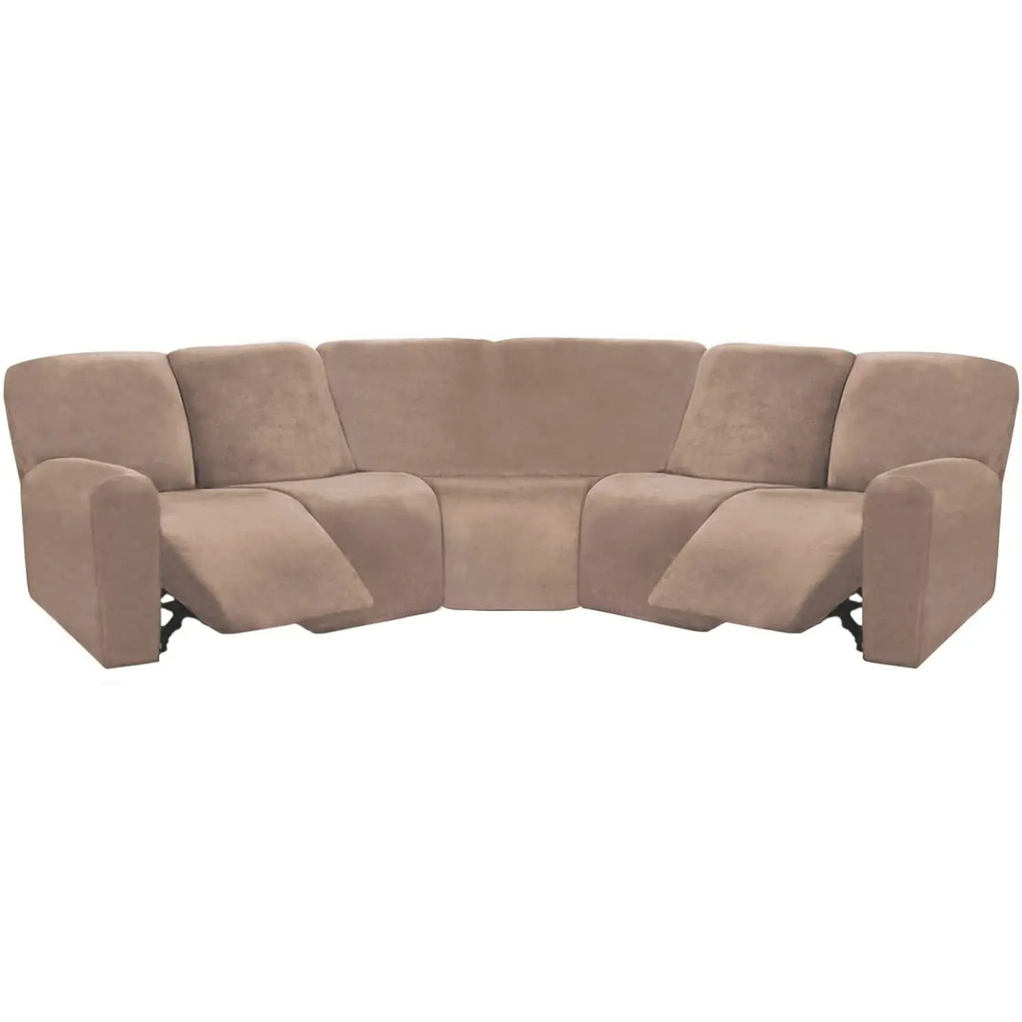 Housse Canapé Velours Moderne LUNARA Brown-Single Corner 1 Piece Set