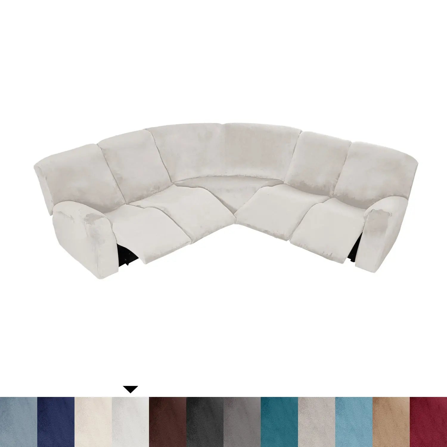 Housse Canapé Velours Moderne LUNARA White Teeth-7 Piece Set