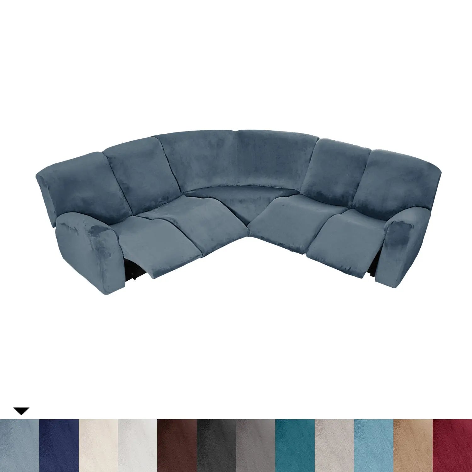 Housse Canapé Velours Moderne LUNARA Gray And Blue-7 Piece Set
