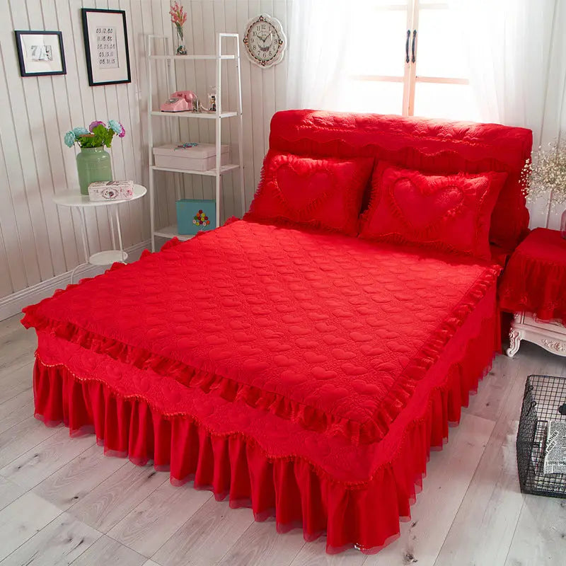 Housse De Matelas Antidérapante POLI 梦 Red-180x 200cm-Bed skirt