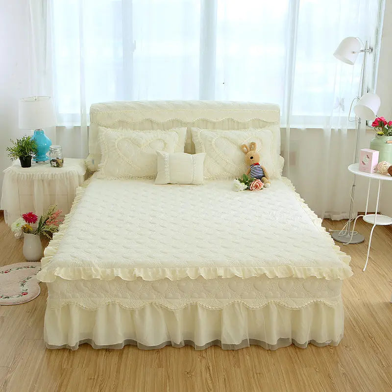 Housse De Matelas Antidérapante POLI 梦 Beige-200x220cm-Bedskirt