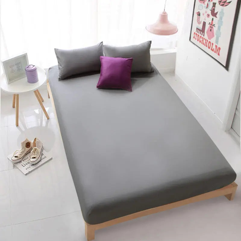 Housse De Matelas Coton Antidérapant SERENA Dark Grey-180
