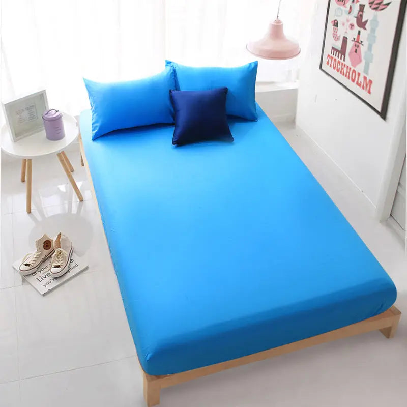 Housse De Matelas Coton Antidérapant SERENA Lake blue-150