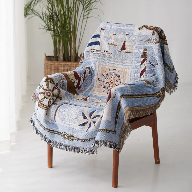 Housse Fauteuil Cabriolet Méditerranéen SOFLORA Side Rope Lighthouse-130X160cm