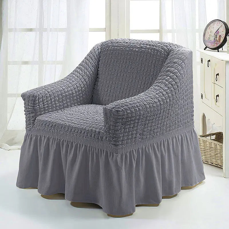 Housse Fauteuil Cabriolet Polyester ARVONA Monochrome medium grey-Single S 90to140CM