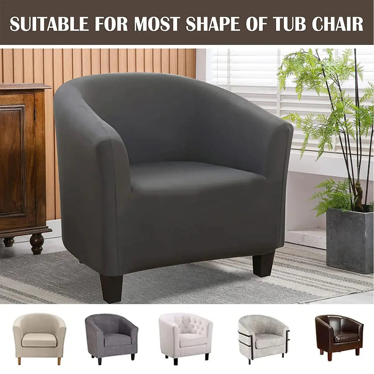 Housse Fauteuil Club Polyester Anti-Dérapante LUMIRO Housse de France