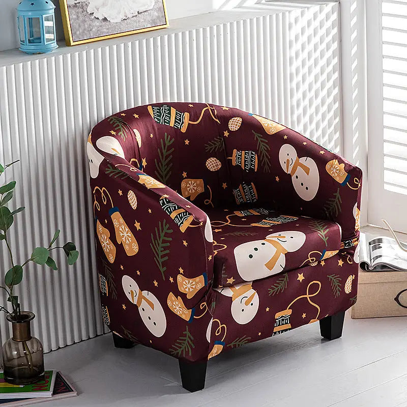 Housse Fauteuil Noël FestiveSNOW Christmas Snowman-Double layer sofa cover
