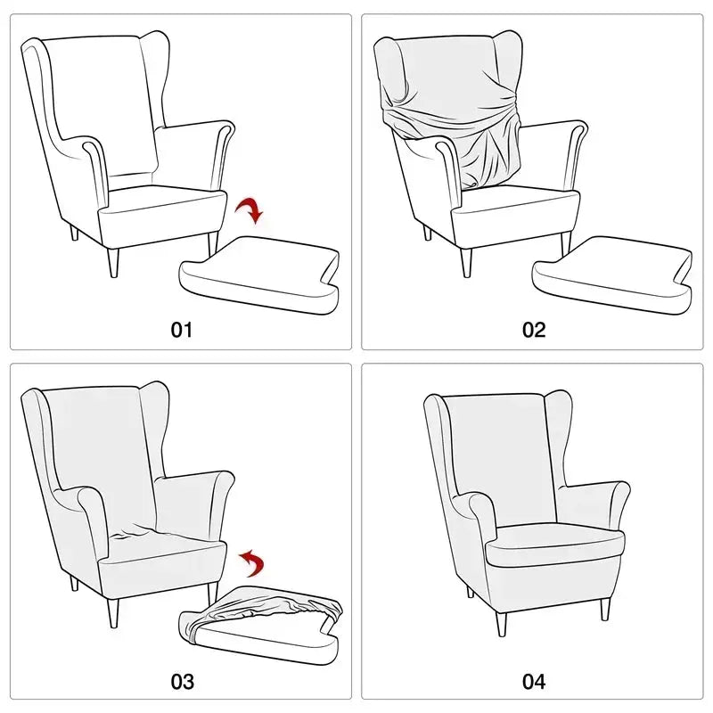 Housse Fauteuil Oreilles Extensible **ALVINA** Housse de France