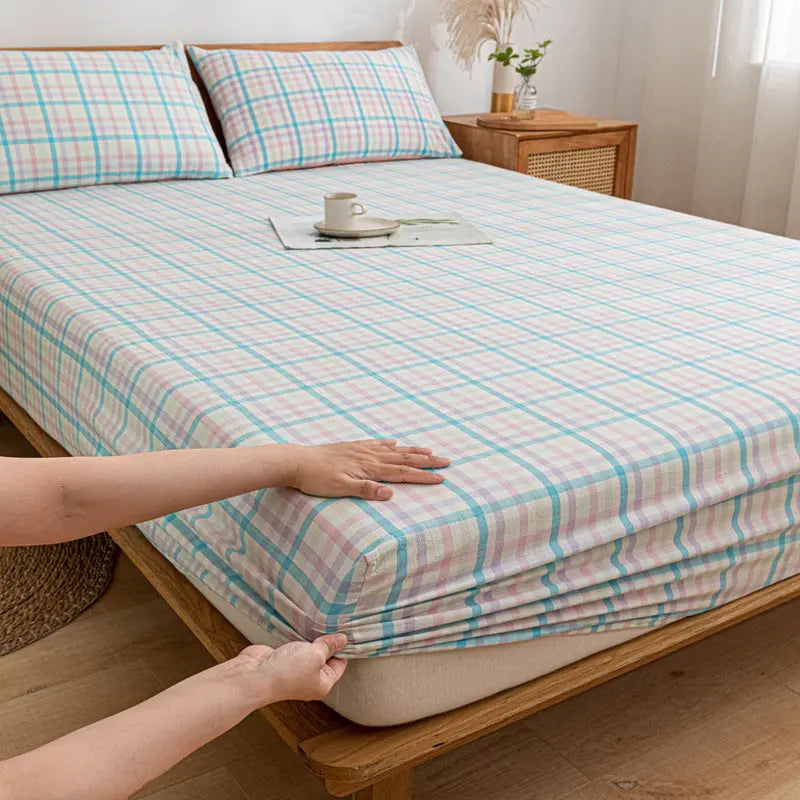 Housse Matelas Coton Antidérapant **DURELIA** Ice cream blue-90x200cm