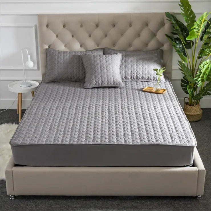 Housse Matelas Coton Moderne QUILOVA Gray-90x200cm