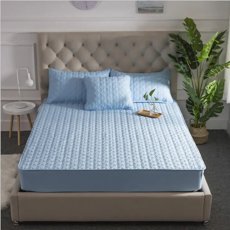 Housse Matelas Coton Moderne QUILOVA Blue-200x220cm