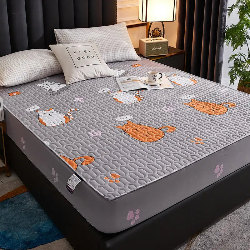 Housse Matelas Coton Quilted AMARI Happy cat-150x200cm
