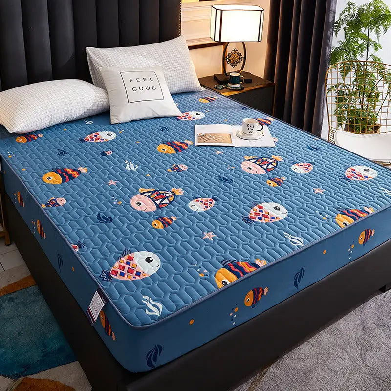 Housse Matelas Coton Quilted AMARI Free fish-200x220cm