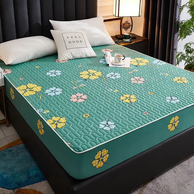 Housse Matelas Coton Quilted AMARI Green-150x200cm