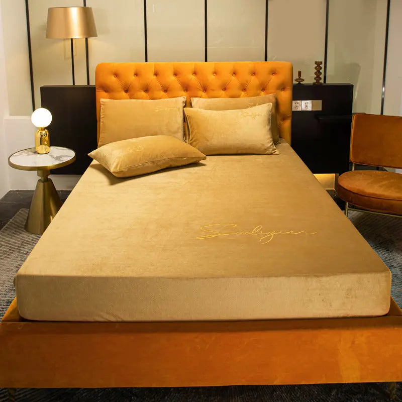 Housse Matelas Velours Moderne VELAVIA Khaki-Pillowcase x2