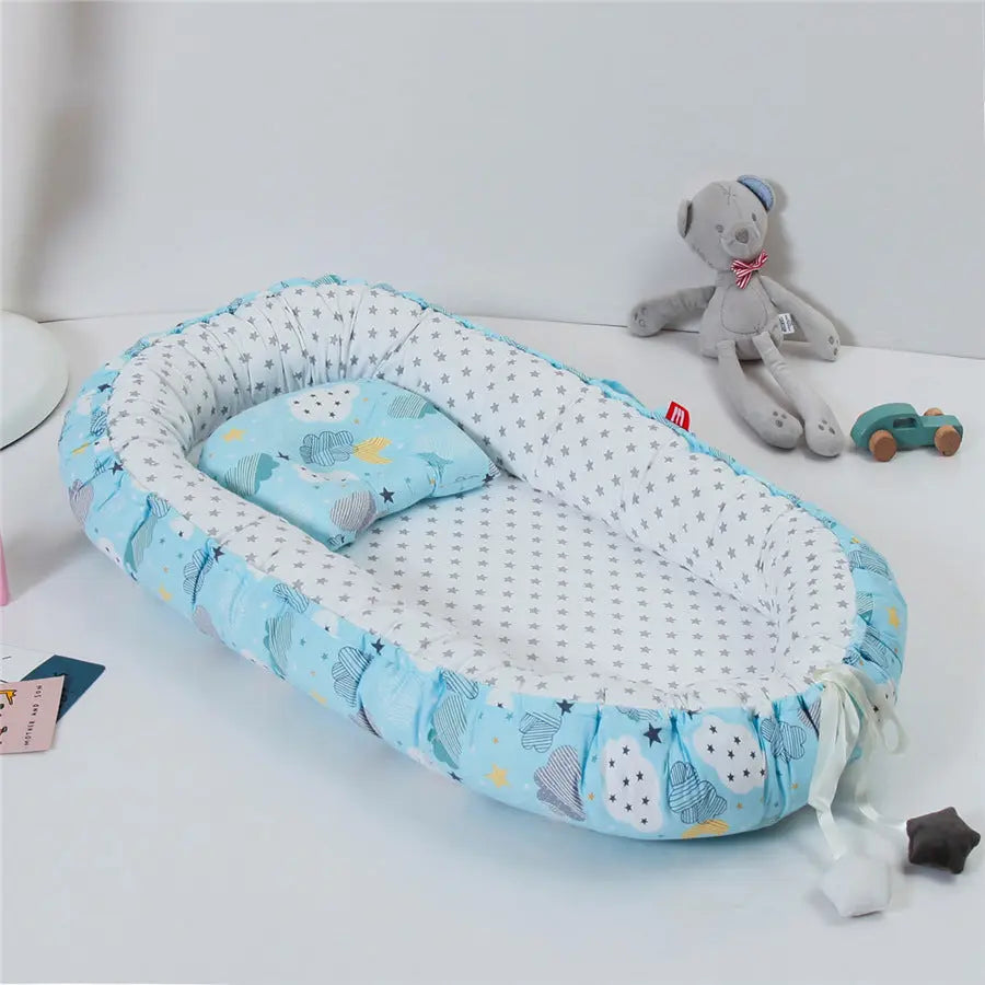 Housse Matelas à Langer Coton Pliable BIONYX Blue Cloud Star