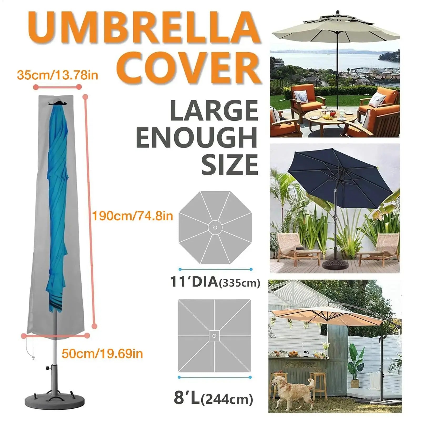 Housse Parasol Déporté Imperméable ZIPLA Housse de France