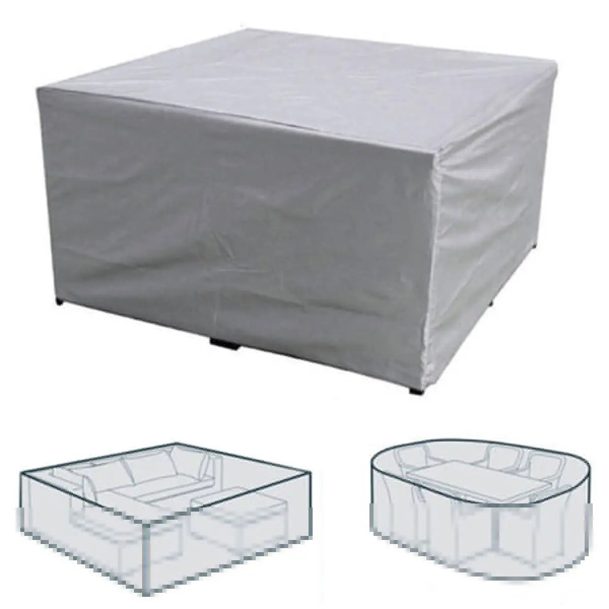 Housse Pour Table Jardin Impermeable NOVIRIA Silver-123x61x72cm