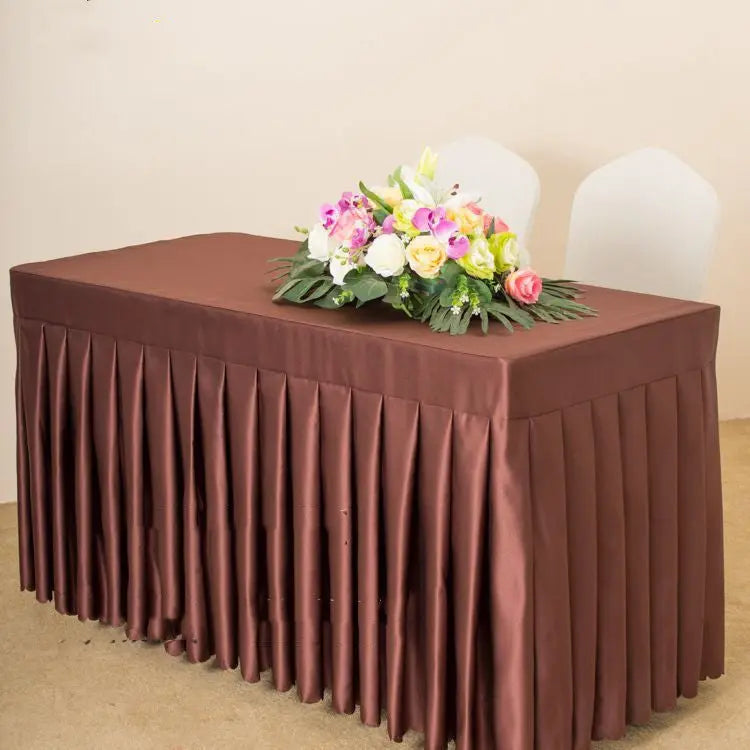 Housse Pour Table Moderne Satinée SERENA Dark brown satin-120x45x75cm