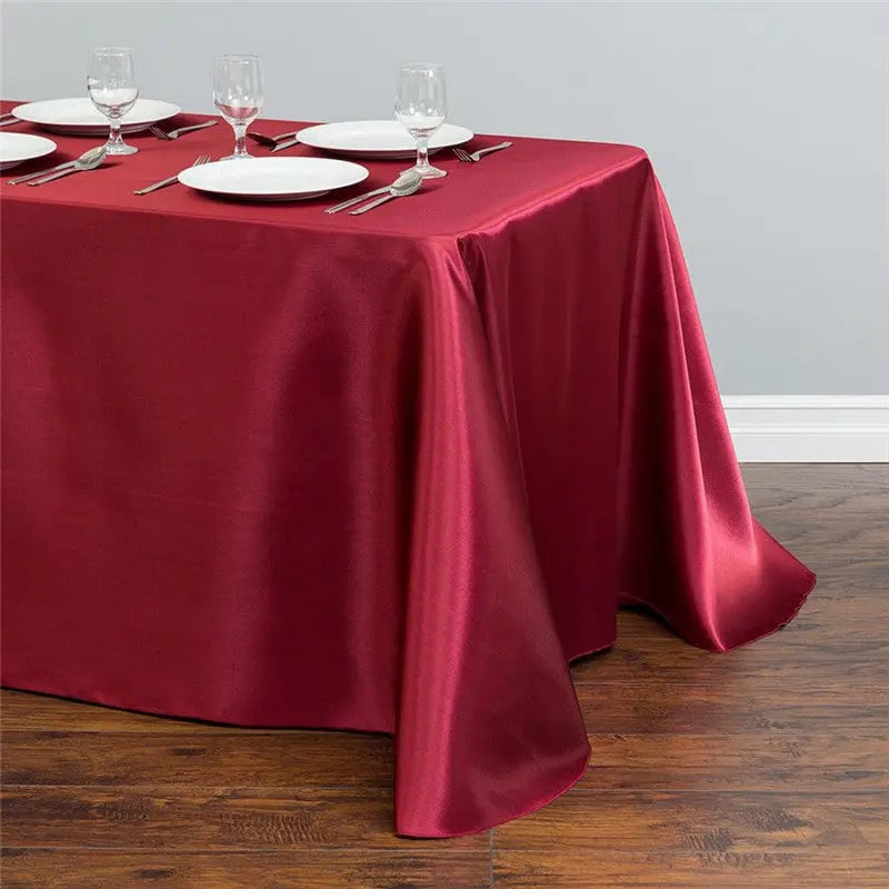 Housse Pour Table Satinée Événementielle SATINA Wine Red-145x250cm