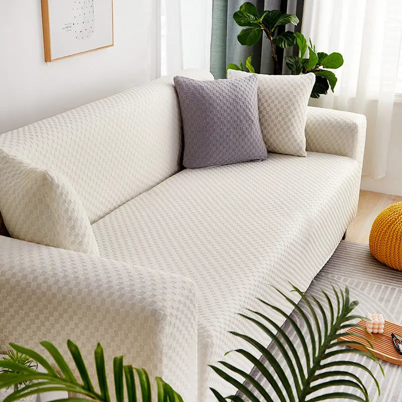 Housse Soderhamn Polyester Moderne VELINA Milky white plaid-Triple size