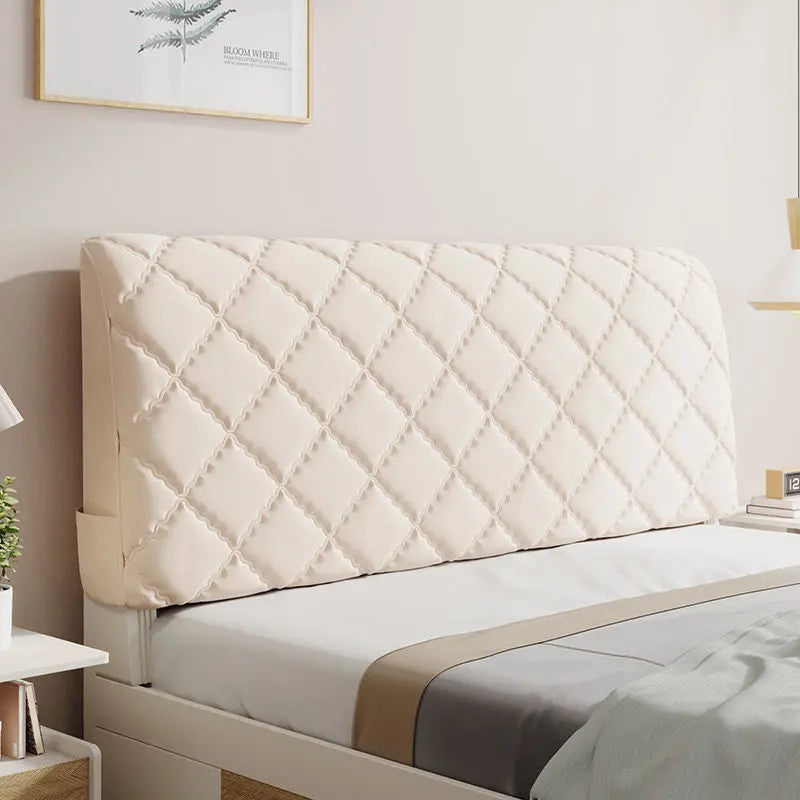 Housse Tête de Lit Coton Moderne **VELARO** Off white A single side-2.1M