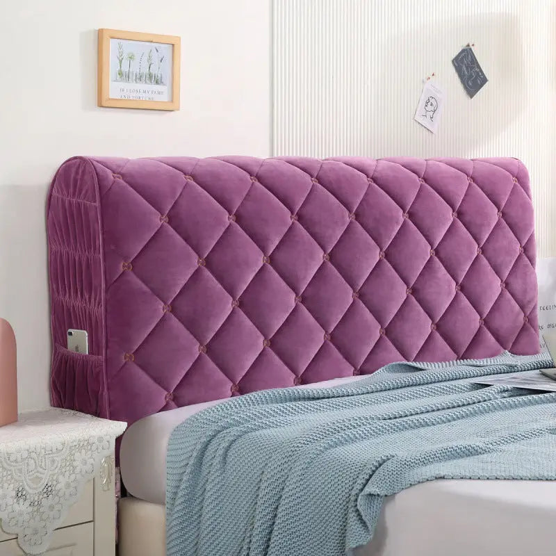 Housse Tête de Lit Velours Élégance VELANO Purple-1.9m