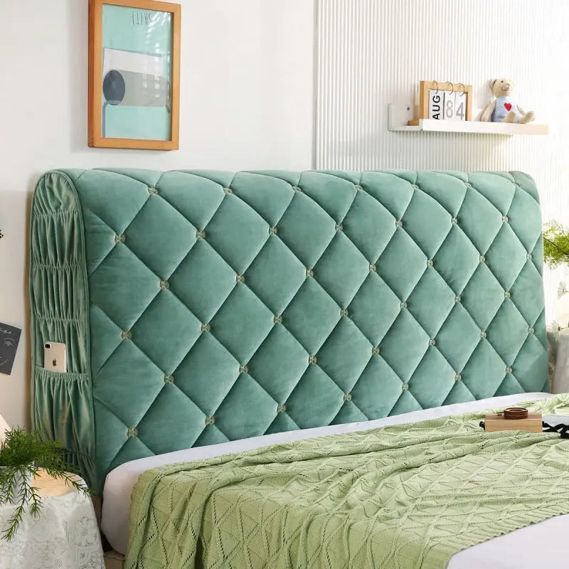 Housse Tête de Lit Velours Élégance VELANO Mica green-1.9m