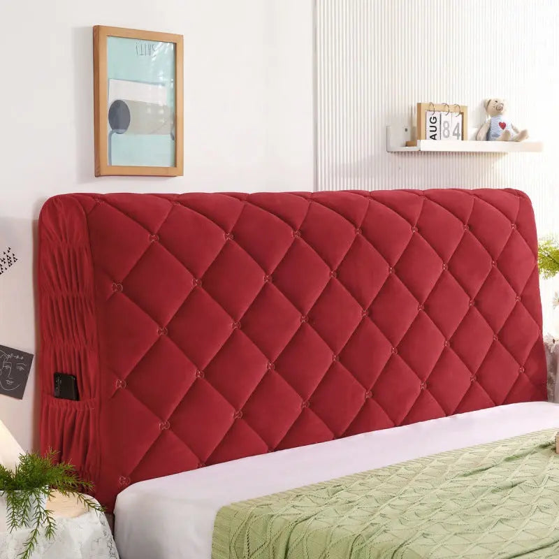 Housse Tête de Lit Velours Élégance VELANO Bright red-2.3m