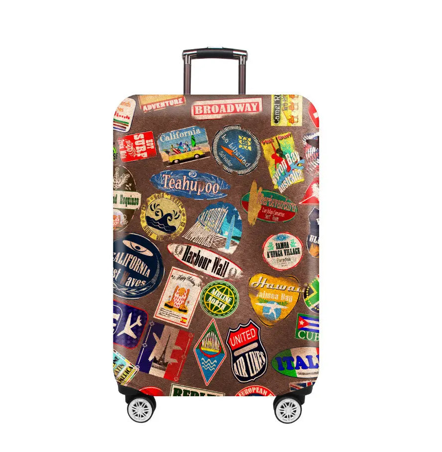 Housse Valise Élastique Résistante ASLAN Travel Stamp-M