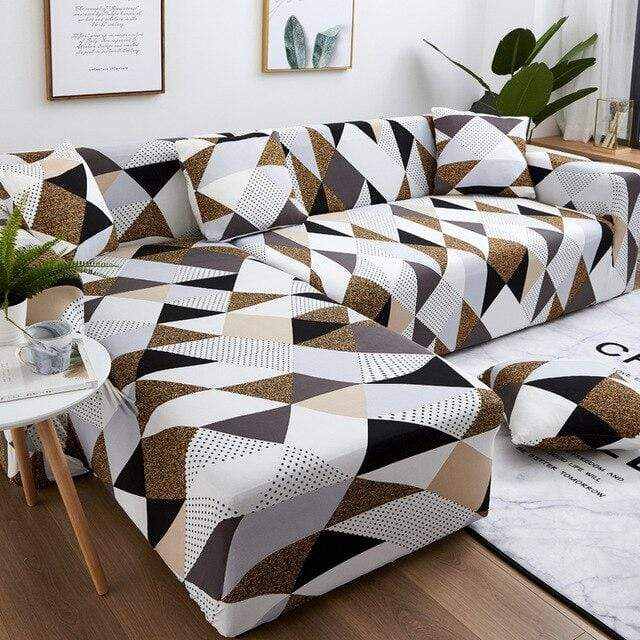 Housse canapé d'angle extensible GEO VINTAGE - Housse De France