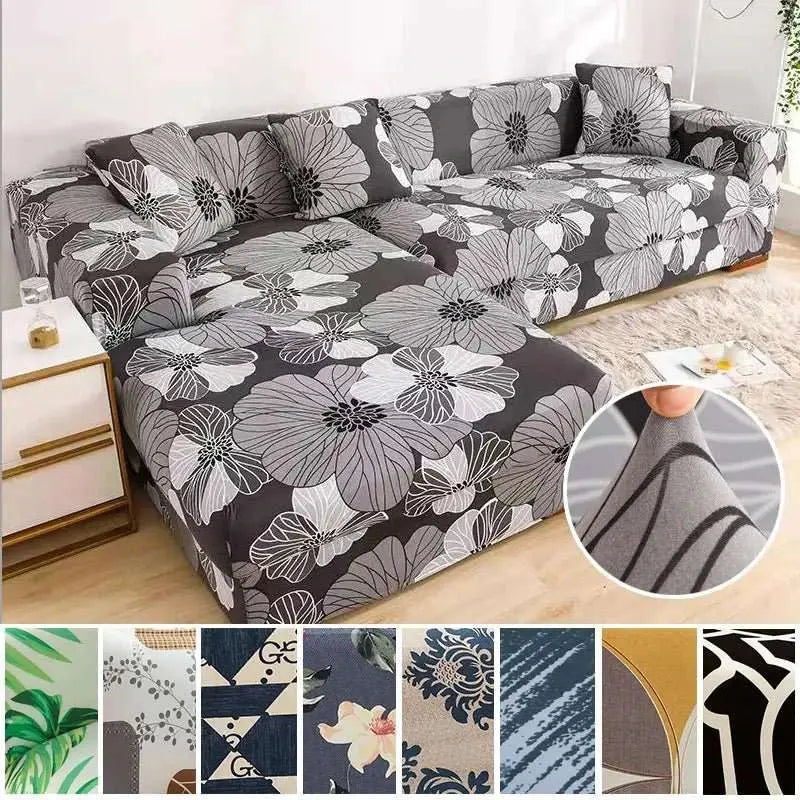 Housse canapé d'angle motif fleuri TOWA Housse de France