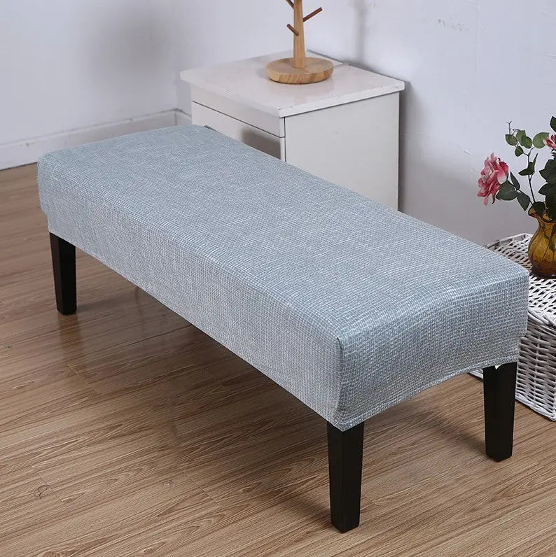 Housse de Banquette Élastique HEXO Imitation Burlap Texture Gray-155 × 45 × 30cm