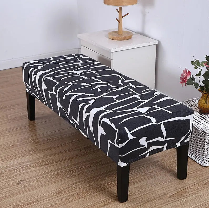 Housse de Banquette Élastique HEXO Impressionist Black-185 × 45 × 30cm