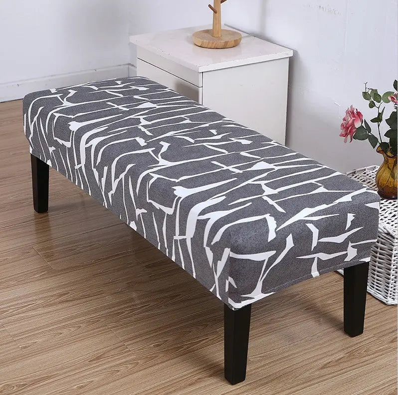 Housse de Banquette Élastique HEXO Impressionist Light Gray-95 × 35 × 30cm