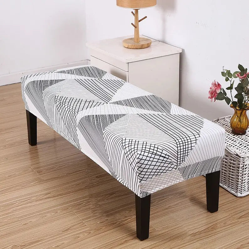 Housse de Banquette Extensible HEXA Silver-205 × 45 × 30cm