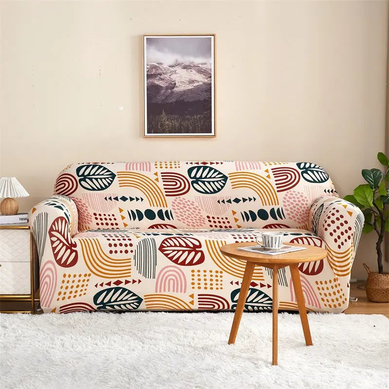 Housse de Canapé Imprimée ELASTIK Loka-For Four Person Sofa