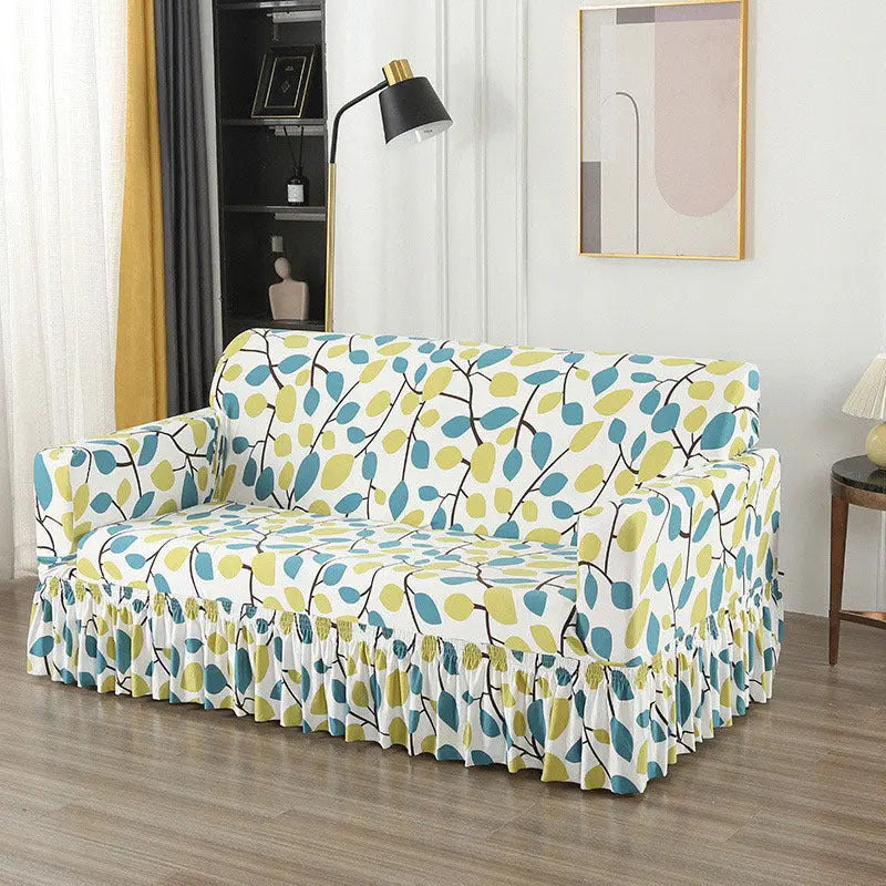 Housse de Canapé Universelle QUOVA Green Leaf-Three Person Size 190 230cm
