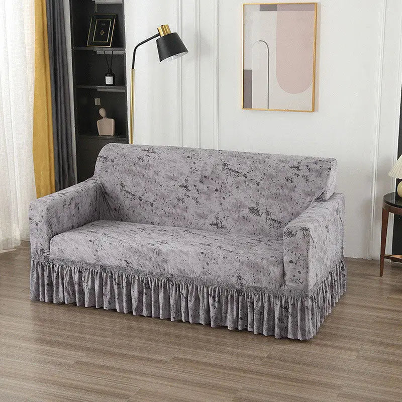 Housse de Canapé Universelle QUOVA Splash Ink Smoke Gray-Single Size 90 140cm