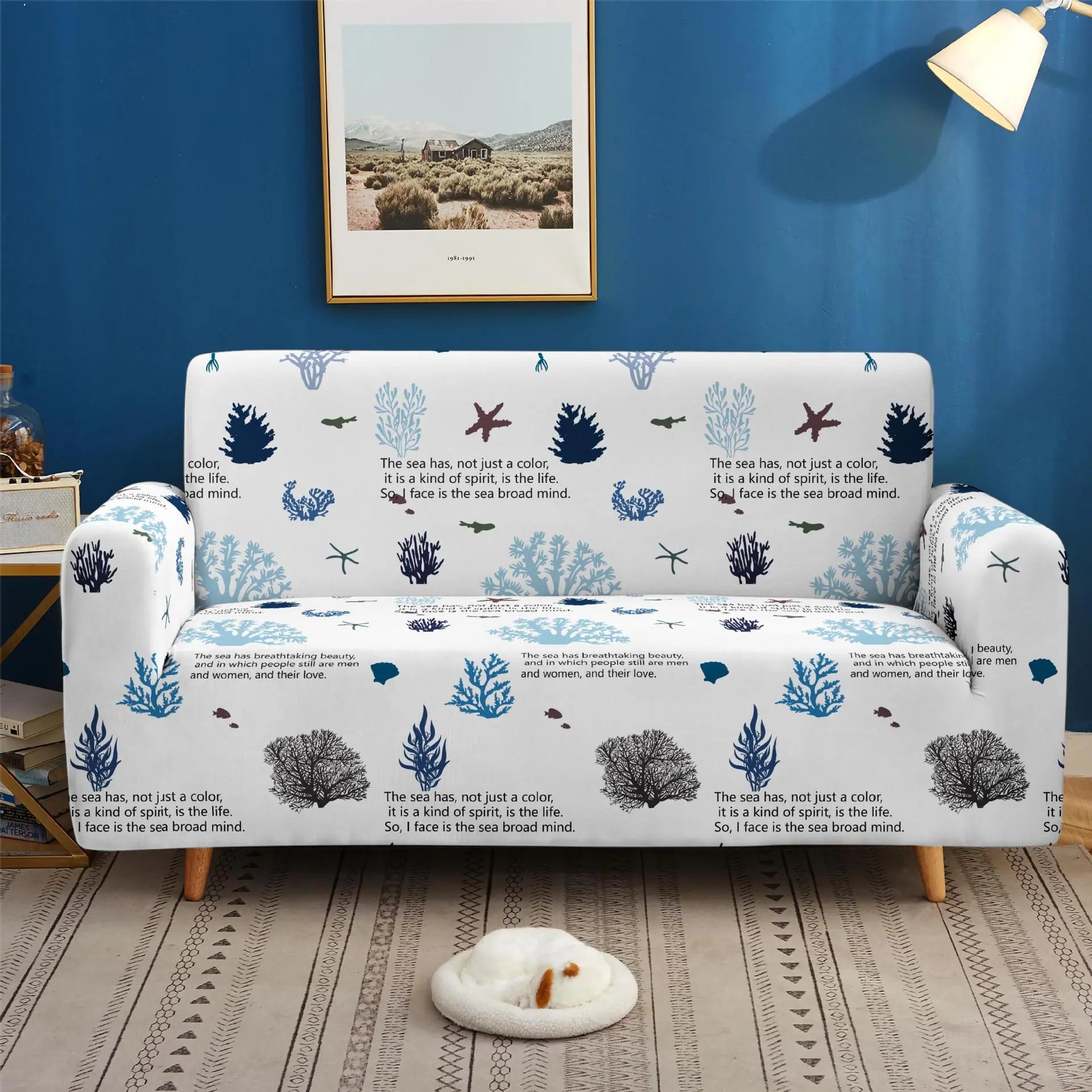 Housse de Canapé Élastique Ocean WAVES AGW 36-145x185cm Two Seat