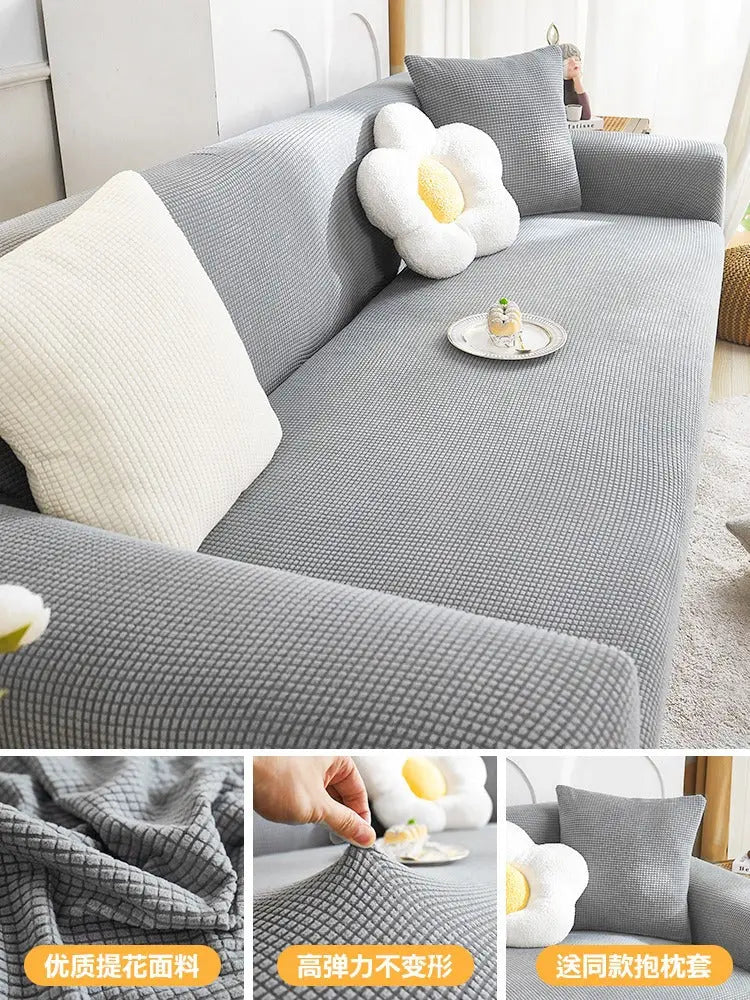 Housse de Canapé Extensible CraftedEN Light Gray-M Double