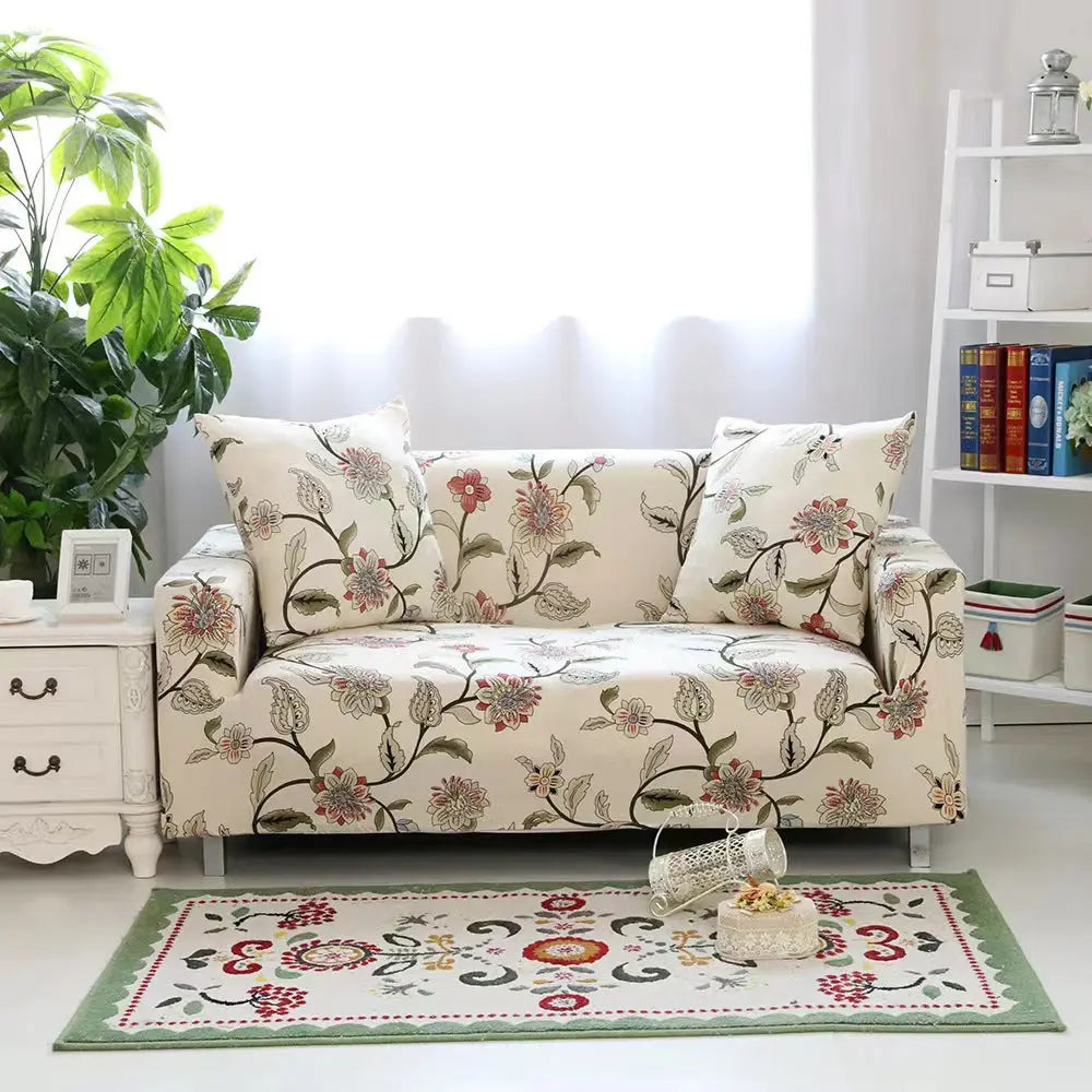 Housse de Canapé Extensible GEOFORM Flower Fall Waving-145to185 Double Seat