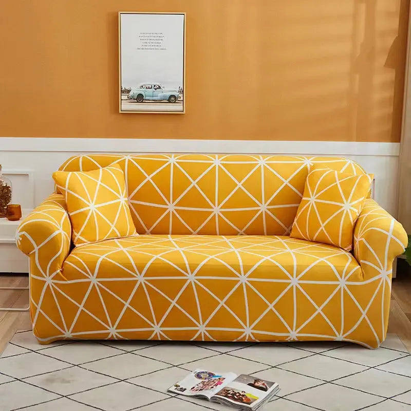 Housse de Canapé Extensible GEOFORM Sansheng Yellow-145to185 Double Seat