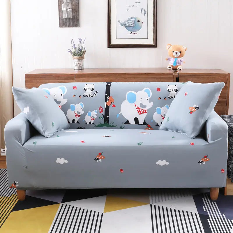 Housse de Canapé Extensible LUZENA Grey-Three people