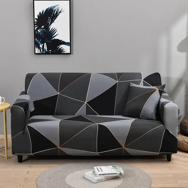 Housse de Canapé Géométrique ZELMA Black square-235x300cm four people