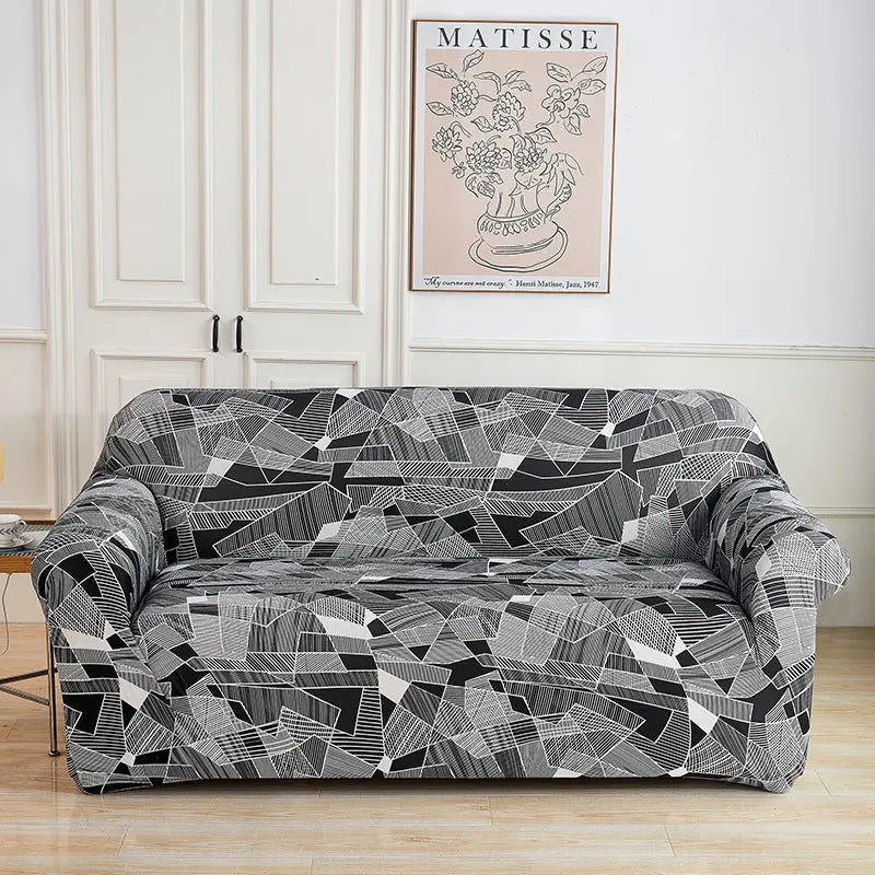 Housse de Canapé Imprimée ELASTIK Caren-For Four Person Sofa