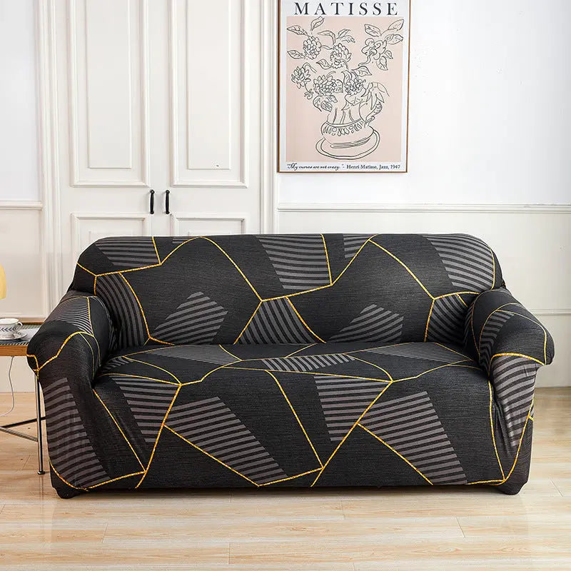 Housse de Canapé Imprimée ELASTIK Ink Rock-For Four Person Sofa