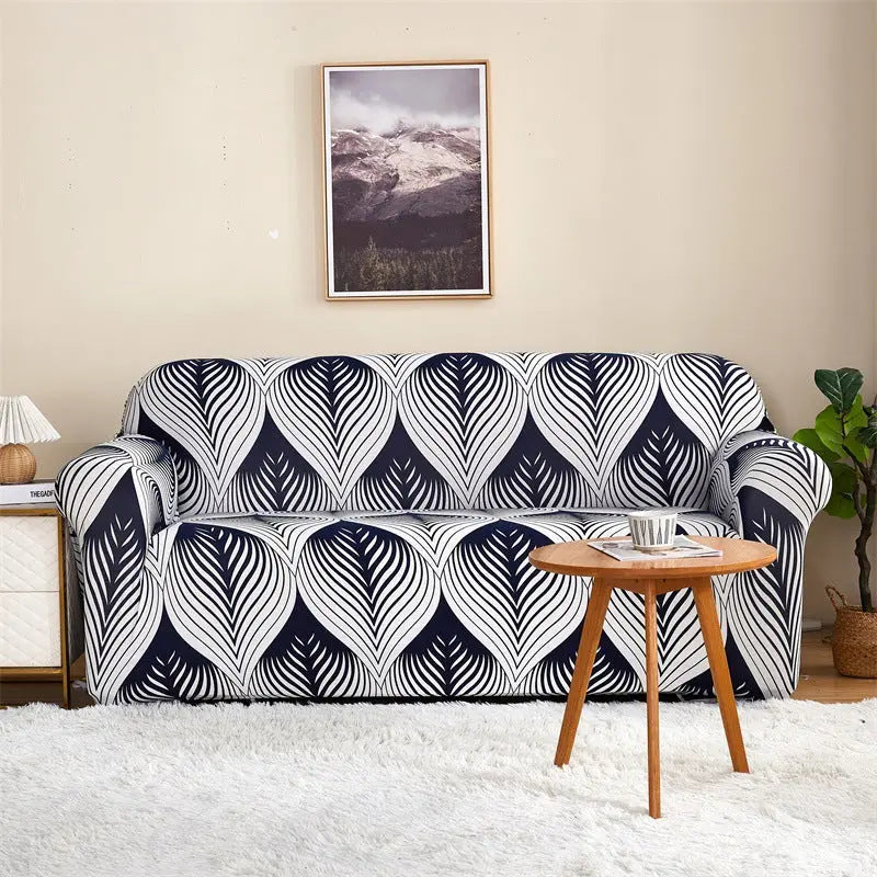 Housse de Canapé Imprimée ELASTIK Plain Leaf-Double Sofa