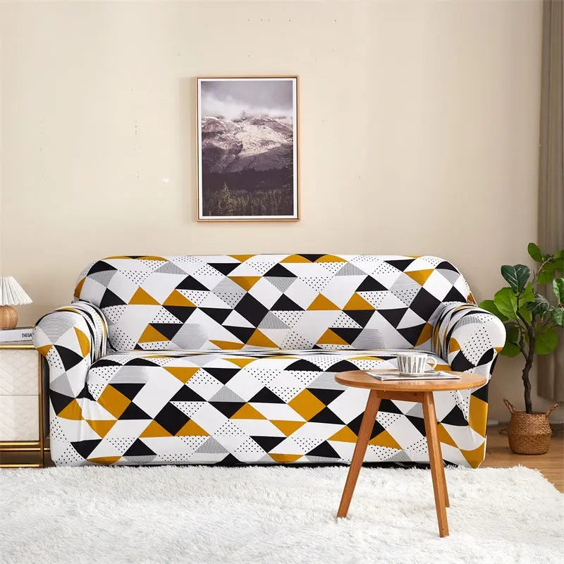 Housse de Canapé Imprimée ELASTIK Vancol-For Four Person Sofa